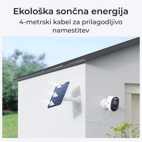 Reolink ARGUS B310 IP kamera, baterijska, Wi-Fi + solarni panel, 3MP Super HD, baterija 6000 mAh, barvno nočno snemanje,  bela