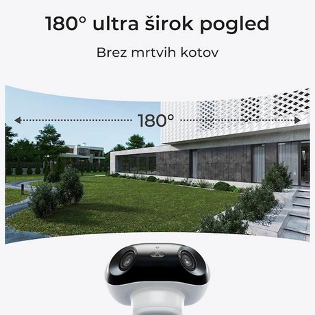 Reolink ARGUS B740X IP kamera, bela, baterijska, 180°, Wi-Fi, 2 objektiva, 8MP Ultra HD, dvosmerna komunikacija, barvno nočno snemanje, bela