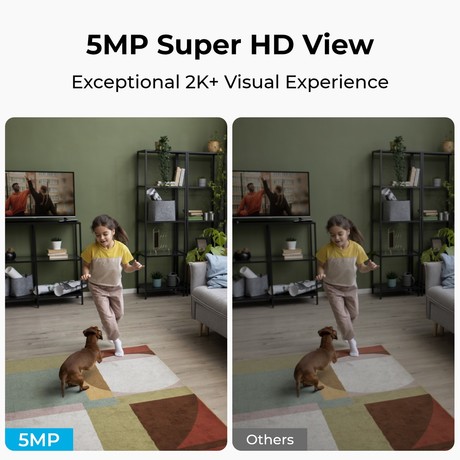 Reolink E331 IP kamera, 5MP Super HD, WIFI 6, 355° vrtenje, 50° nagibanje, samodejno sledenje, AI zaznavanje, Night Vision, aplikacija, dvosmerna komunikacija, pametni alarm, bela