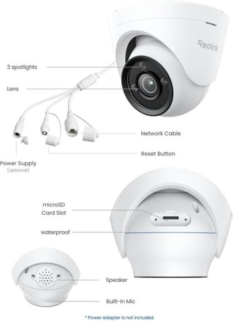 Reolink P335X IP kamera, 8MP 4K Ultra HD, POE, AI zaznavanje, HDR tehnologija, barvni ColorX Night Vision, aplikacija, dvosmerna komunikacija, pametni alarm, IP67 vodoodpornost, bela
