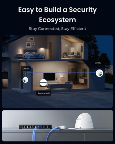 Reolink P335X IP kamera, 8MP 4K Ultra HD, POE, AI zaznavanje, HDR tehnologija, barvni ColorX Night Vision, aplikacija, dvosmerna komunikacija, pametni alarm, IP67 vodoodpornost, bela