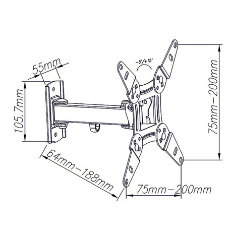 Nosilec / roka za TV BLOW 76-853, 13''-42'', 180°, naklon -5°/+15°, do 20kg