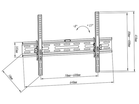 Nosilec z naklonom za TV BLOW 76-859, 32''-65'', do 45kg, libela, črn