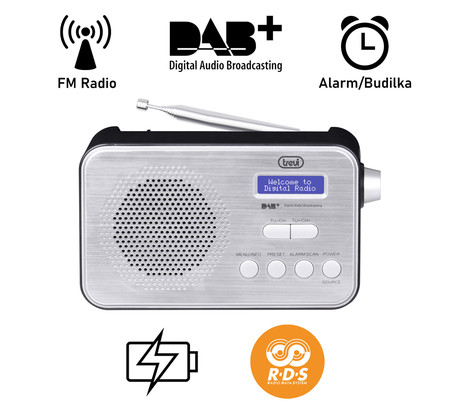 TREVI 7F92R Prenosni digitalni radio, DAB/DAB+/FM, črn