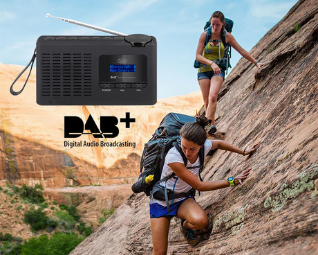 TREVI 7F94R Prenosni digitalni radio, DAB/DAB+/FM, polnilna baterija, črn