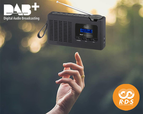 TREVI 7F94R Prenosni digitalni radio, DAB/DAB+/FM, polnilna baterija, črn