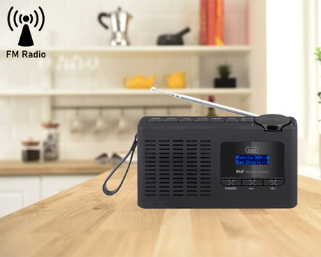 TREVI 7F94R Prenosni digitalni radio, DAB/DAB+/FM, polnilna baterija, črn