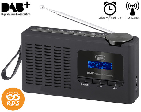 TREVI 7F94R Prenosni digitalni radio, DAB/DAB+/FM, polnilna baterija, črn