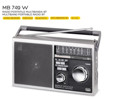 TREVI MB 749 W prenosni radijski sprejemnik, srebrn