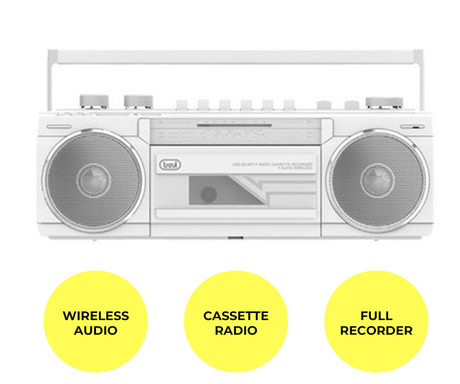 TREVI RR 501 BT radijski sprejemnik / kasetofon, bel
