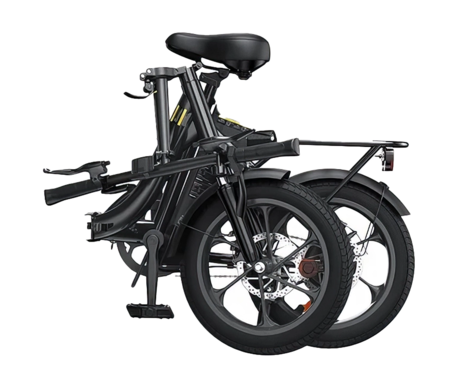 ISINWHEEL U4 električno kolo, zložljivo, 16" pnevmatike, 250W motor, 36V 10Ah 374Wh baterija, do 88km, do 25km/h, disk zavore, vzmetenje, črno