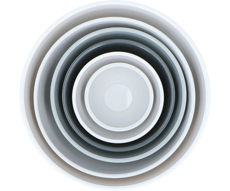 ALPINA komplet posod za mešanje / kuhanje, 6x posoda, 5250ml / 3350ml / 2000ml / 1150ml / 600ml / 250ml, zloževanje ena v drugo, primerno za pomivalni stroj in mikrovalovno pečico, bela, siva, črna