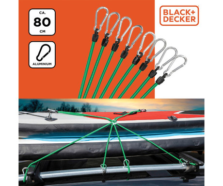 BLACK+DECKER trakovi za pripenjanje, 6 kos, 80cm, zelena, črna