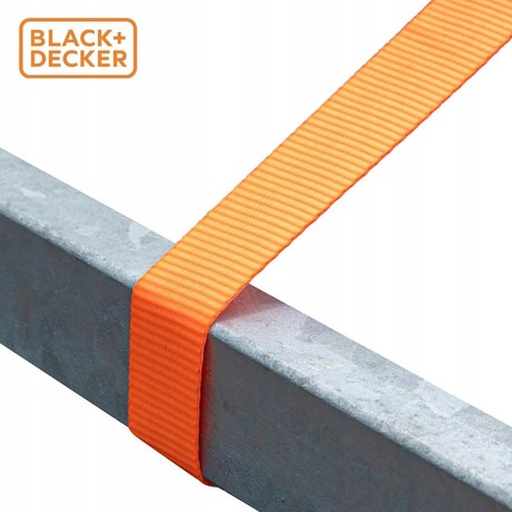 BLACK+DECKER povezovalni trak za pripenjanje, 2.5m, do 200KG, najlon, oranžna, črna