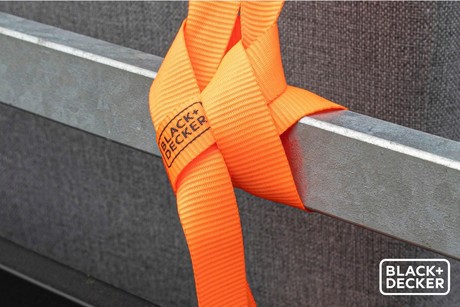 BLACK+DECKER povezovalni trak za pripenjanje, 2.5m, do 200KG, najlon, oranžna, črna
