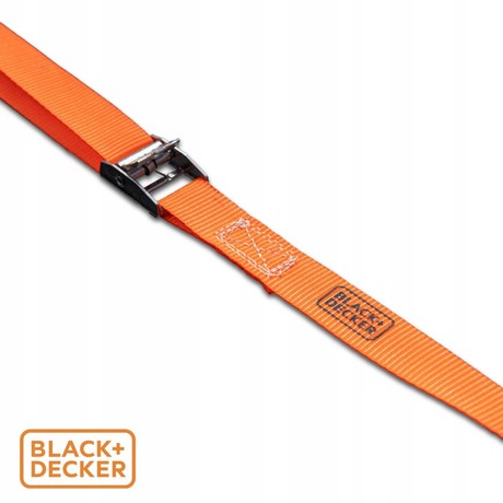 BLACK+DECKER povezovalni trak za pripenjanje, 2.5m, do 200KG, najlon, oranžna, črna