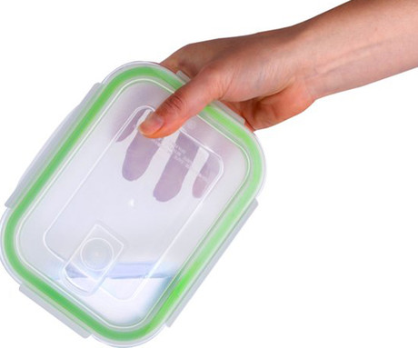 ALPINA komplet posod za shranjevanje živil in hrane, 3x posoda, 370/640/1050 ml, steklo, plastični pokrov