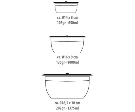 ALPINA komplet posod za shranjevanje živil in hrane, 3x posoda, 1375ml / 1000ml / 650ml, priloženi pokrovi, nerjaveče jeklo