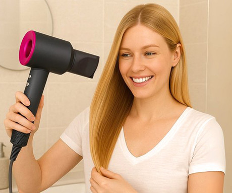 ALPINA ionski sušilnik za lase, 1600W, 3 nastavitve toplote, 2 hitrosti, Ionic tehnologija, hladno pihanje, 360° magnetni nastavek, funkcija samodejnega čiščenja, siv