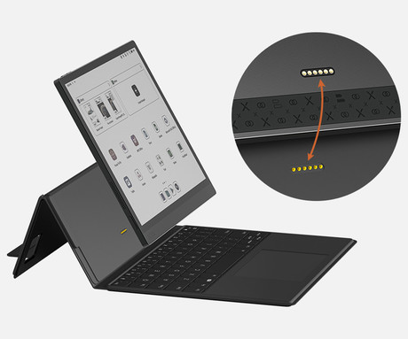 Originalna MAGNETNA tipkovnica + ovitek / etui za e-bralnik 10.3" BOOX Tab Ultra C Pro, funkcija stojala, ergonomska, sledilna ploščica, črna