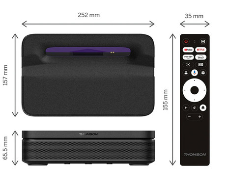 THOMSON SIRIUS PG55B projektor, 4K UHD, Google TV, pametni daljinec, črn (Premium Black)