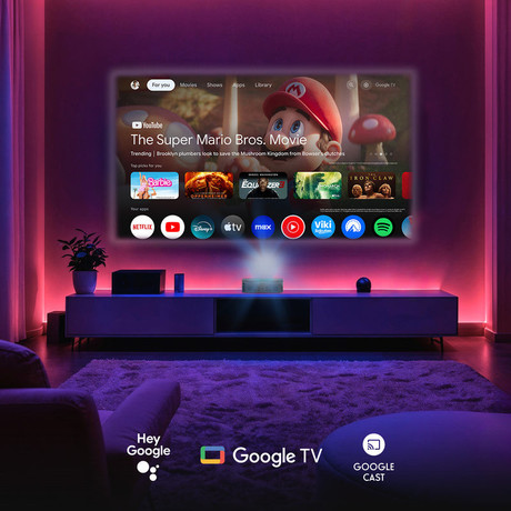 THOMSON SIRIUS PG55B projektor, 4K UHD, Google TV, pametni daljinec, črn (Premium Black)