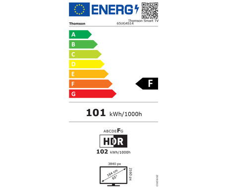 THOMSON 65UG4S14 LED TV sprejemnik, 164cm (65"), 4K UHD, Google TV, 60Hz, WiFi, Bluetooth, Dolby Audio, Google Assistant, Chromecast, Frameless oblika, pametni daljinec