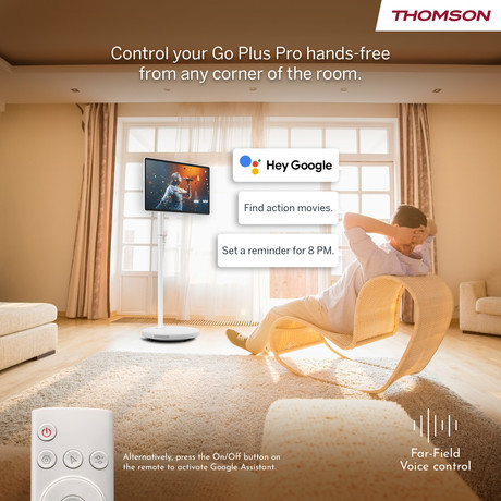 THOMSON 27FE7M45 GO Plus Pro TV sprejemnik, 69cm (27"), Full HD, Android, 5000 mAh baterija, WiFi, Bluetooth, nastavljiv kot / naklon / višina, bel