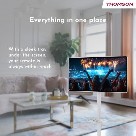 THOMSON 27FE7M45 GO Plus Pro TV sprejemnik, 69cm (27"), Full HD, Android, 5000 mAh baterija, WiFi, Bluetooth, nastavljiv kot / naklon / višina, bel
