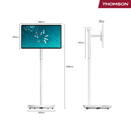 THOMSON 27FE7M45 GO Plus Pro TV sprejemnik, 69cm (27"), Full HD, Android, 5000 mAh baterija, WiFi, Bluetooth, nastavljiv kot / naklon / višina, bel