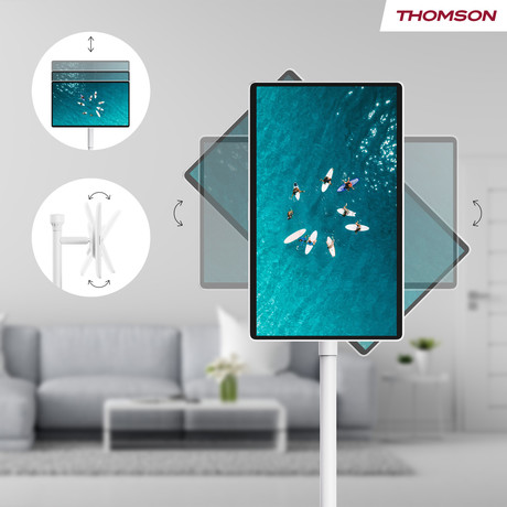 THOMSON 27FE7M45 GO Plus Pro TV sprejemnik, 69cm (27"), Full HD, Android, 5000 mAh baterija, WiFi, Bluetooth, nastavljiv kot / naklon / višina, bel