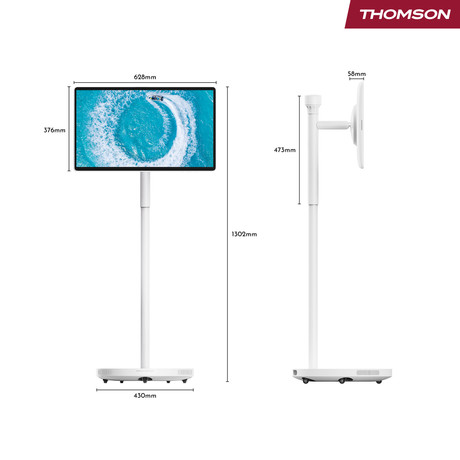 THOMSON 27UE7M45 GO Plus Pro TV sprejemnik, 69cm (27"), 4K UHD, Android, 9000 mAh baterija, WiFi, Bluetooth, nastavljiv kot / naklon / višina, bel