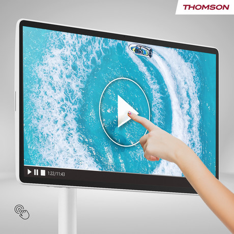 THOMSON 27UE7M45 GO Plus Pro TV sprejemnik, 69cm (27"), 4K UHD, Android, 9000 mAh baterija, WiFi, Bluetooth, nastavljiv kot / naklon / višina, bel