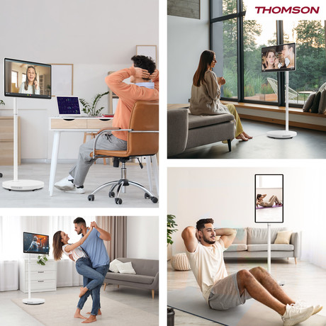 THOMSON 27UE7M45 GO Plus Pro TV sprejemnik, 69cm (27"), 4K UHD, Android, 9000 mAh baterija, WiFi, Bluetooth, nastavljiv kot / naklon / višina, bel