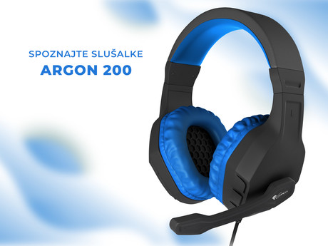 EOL - GENESIS ARGON 200 gaming naglavne slušalke, 2.0 STEREO zvok, mikrofon, tehnologija Noise Reduction, nadzor glasnosti, pleten kabel, mini jack 3.5mm, črno modre