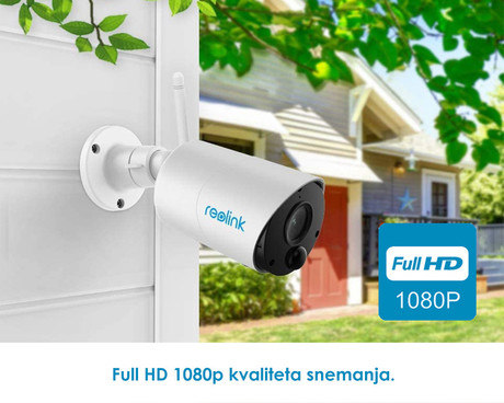 EOL - Kamera Reolink Argus ECO, brezžična WiFi, 1080p Full HD, nočno snemanje, senzor gibanja, dvosmerna komunikacija, IP65, vgrajena baterija+opcija solarno napajanje, upravljanje na daljavo