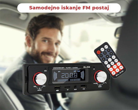 Avtoradio BLOW AVH Classic 78-287, Radio FM, Bluetooth, 4x60W, MP3/USB/MicroSD/AUX-in + USB polnilec, daljinec