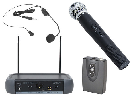 Blow PRM903 brezžični profesionalni komplet ročni + naglavni mikrofon, do 50m