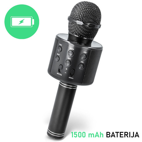 EOL - FOREVER BMS-300 Mikrofon & Zvočnik, Bluetooth, USB, microSD, AUX-in, ECHO način, modulacija glasu, KARAOKE, črn