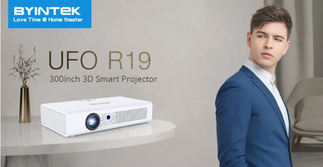 EOL - BYINTEK UFO R19 mini prenosni LED DLP projektor, Android, 3D, DLP-Link, Wifi, vgrajen zvočnik, HD 1080P, HDMI-IN