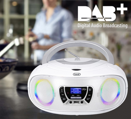 TREVI CMP 583, Boombox, CD/USB/Radio DAB/DAB+/FM, RDS, daljinec, bele barve