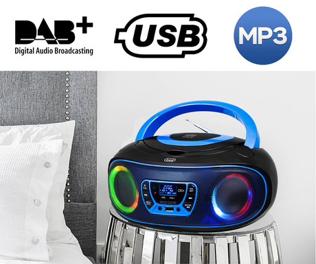 TREVI CMP 583, Boombox, CD/USB/Radio DAB/DAB+/FM, RDS, daljinec, črno-moder