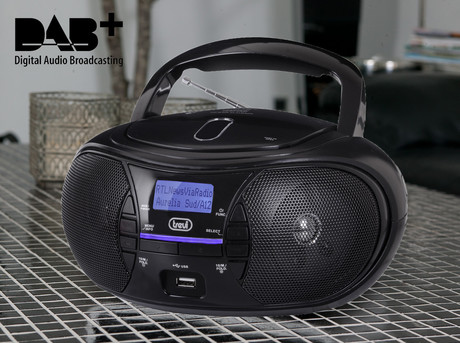 TREVI CMP 581, Boombox, CD/USB/Radio DAB/DAB+/FM, RDS, črne barve