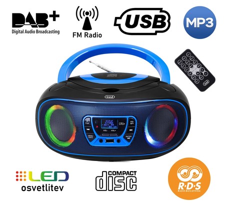 TREVI CMP 583, Boombox, CD/USB/Radio DAB/DAB+/FM, RDS, daljinec, črno-moder