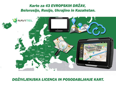 GPS navigacija NAVITEL E707 Magnetic, 7" zaslon, baterija, magnetni nosilec, informacije o vožnji, karte za celotno Evropo