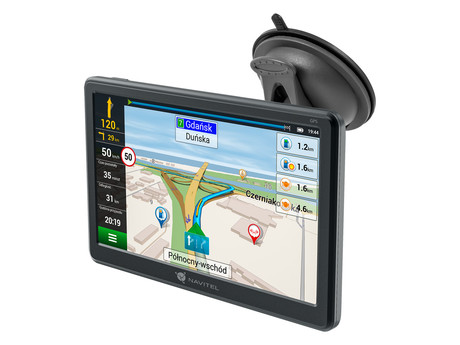 GPS navigacija NAVITEL E707 Magnetic, 7" zaslon, baterija, magnetni nosilec, informacije o vožnji, karte za celotno Evropo