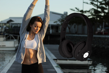 EOL - PLATINET/Freestyle FH0915B naglavne Bluetooth slušalke + mikrofon, microSD, FM radio, AUX-in, zložljive, črne