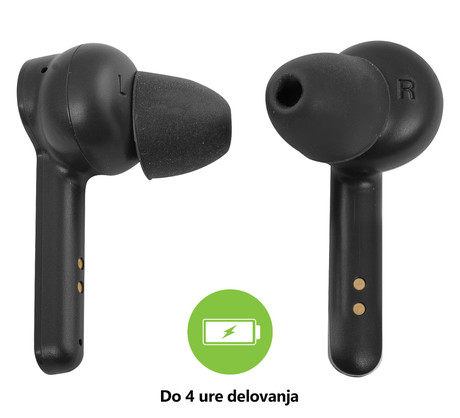 TREVI HMP 12E07 AIR mini Bluetooth 5.0 slušalke z mikrofonom, TWS, polnilna enota, touch kontrola, črne