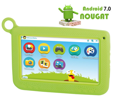 EOL - Tablični računalnik 7'' Trevi KIDTAB 7 S02, Android 7.0 + silikonski zaščitni ovitek, zelen