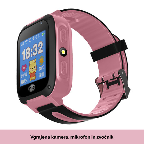 EOL - FOREVER otroška ura KW-50, LBS lociranje, SIM kartica, SOS, kamera, klicanje, svetilka, roza barve